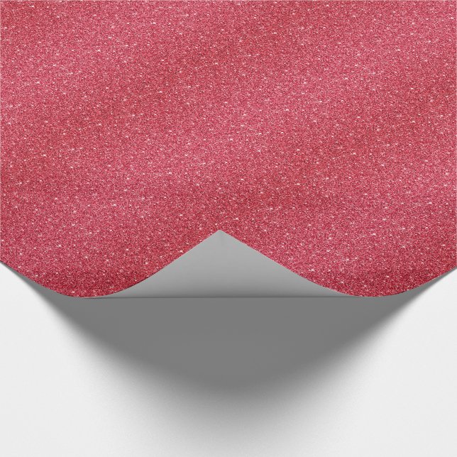 Omslagning av Pappra Faux Red Glitter Presentpapper (Hörn)