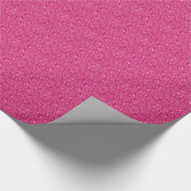 Omslagning av Pappra Faux Rosa Glitter Presentpapper (Hörn)