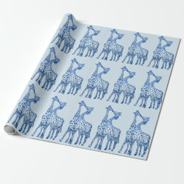 Omslagning av Pappra Giraffes Teckning Presentpapper