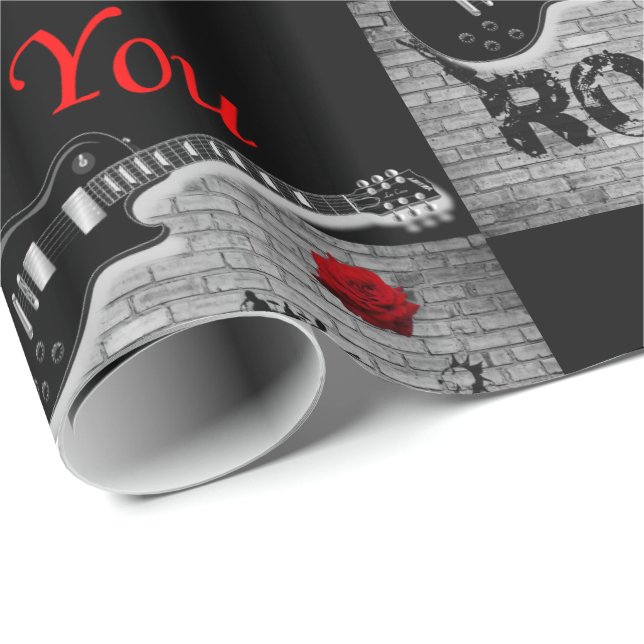 Omslagning av pappra Rock musik Presentpapper (Rullad Hörn)