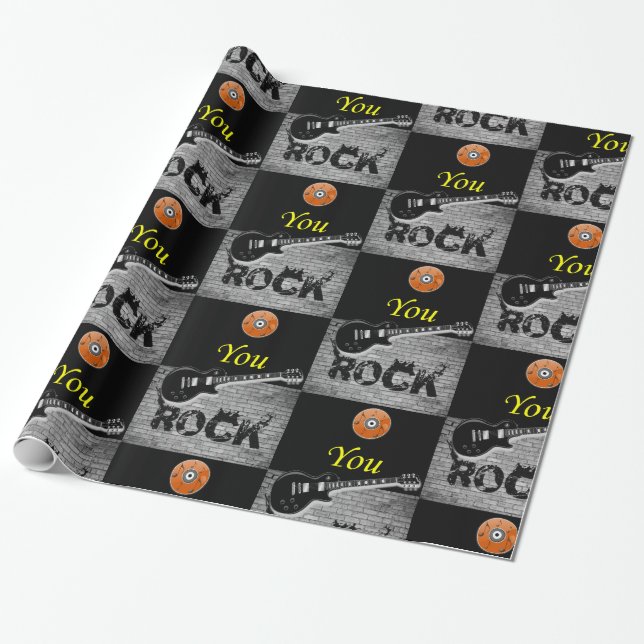 Omslagning av pappra Rock musik Presentpapper (Utrullad)
