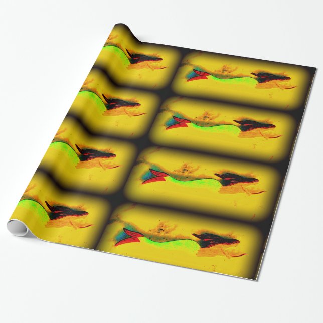 omslagning av sjöjungfru papper presentpapper (Utrullad)