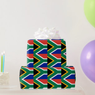 Omslagning papper med Flagga av syd-Afrikan Presentpapper