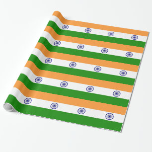 Omslagning papper med Flagga Indien Presentpapper