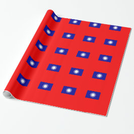 Omslagning papper med Flagga Taiwan Presentpapper