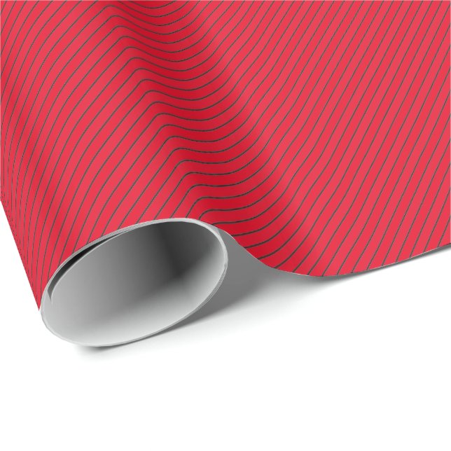 Omslagning Papper - Röd med linjer HAMbyWG Presentpapper (Rullad Hörn)