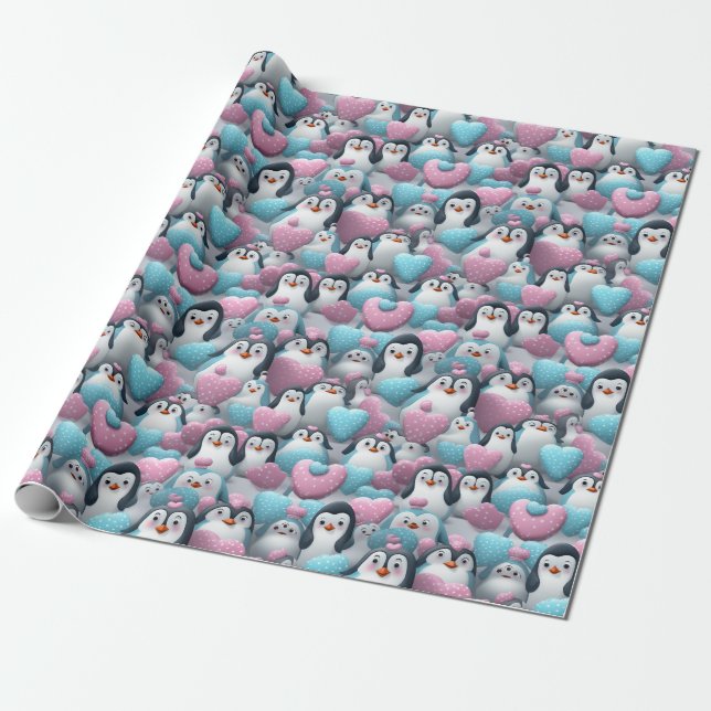 Omslagning Pappert - Transgender Pride Penguins 2 Presentpapper (Utrullad)