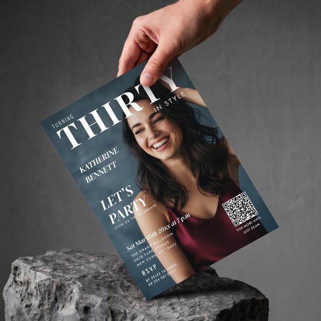 Omslagsfoto 30-årsfirande QR-kod Inbjudningar (Skapare uppladdad)