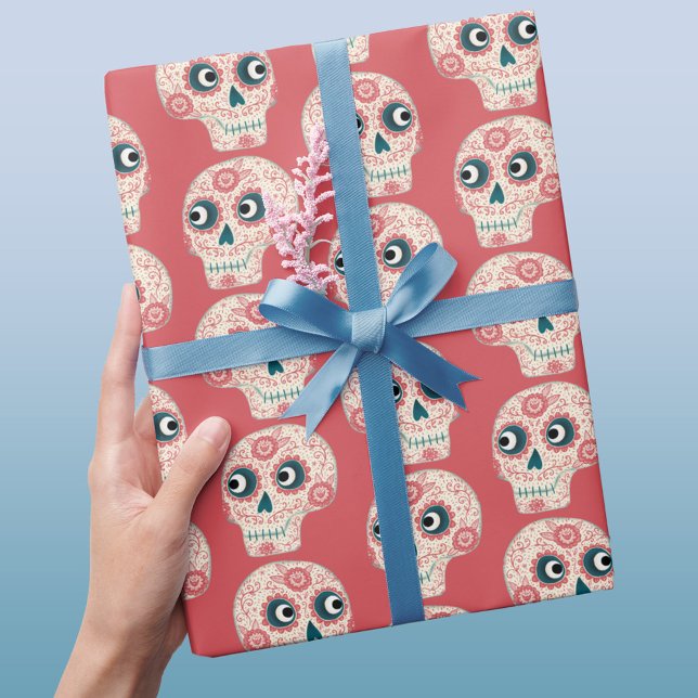 Omslagspapper för sockret Skull Day of the dead Ha Presentpapper (Skapare uppladdad)