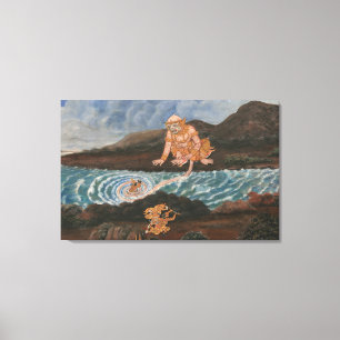 Omsluten arbetsyta för asiatisk historik canvastryck