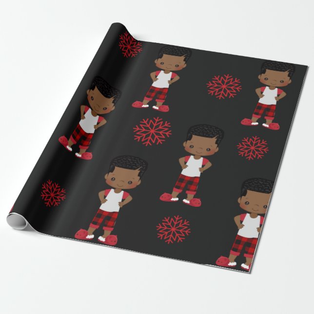 Omslutning av afrikansk Boy-julklapp Presentpapper (Utrullad)