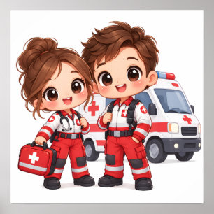 Omsorgsfull paramedicduo poster