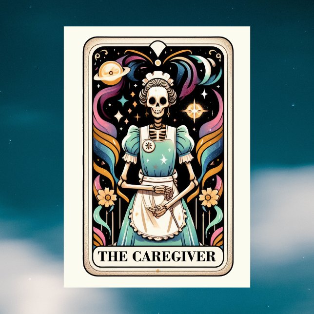 Omsorgsgivaren Tarotkort Mors dag Skelett Kort (The Caregiver Tarot Card Mother's Day Skeleton
)