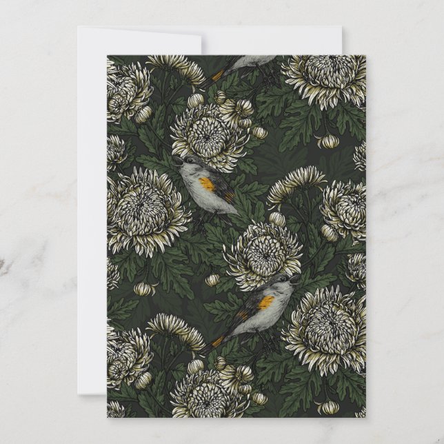 Omstarter i krysantemum i grönt och vitt (Framsida)