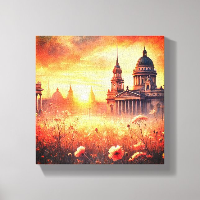 Omstruken Canvas Gift Sunset Wall Art. (Framsida)
