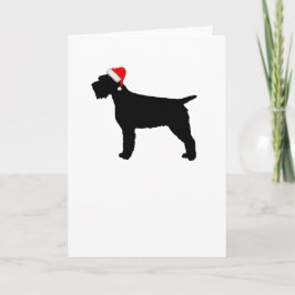 Omstuvade Hund med griffon med Red Santa Hat Helgkort