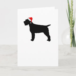 Omstuvade Hund med griffon med Red Santa Hat Helgkort