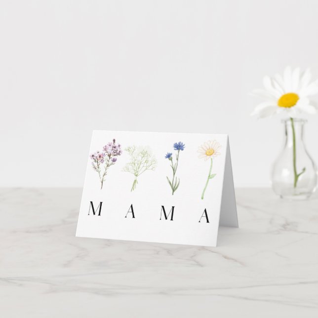 Ömt Botaniskt Mamma-motiv för Mors Dag Kort (Liten växt)