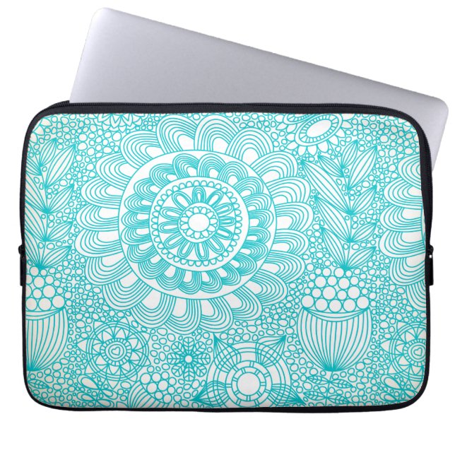 ömt floralt gittermönster laptop sleeve (Framsidan)