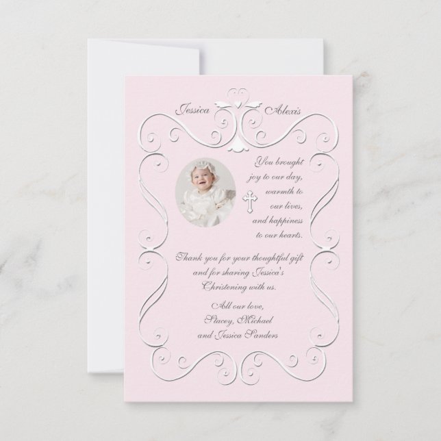 Ömt hjärta Rosa religiöst foto tack (Framsida)