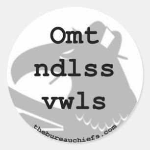 Omt Ndlss Vwls Sticker Runt Klistermärke