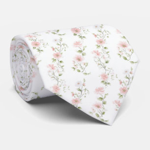 Ömt rosa blommigt halsband slips