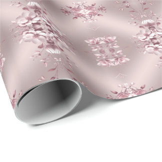 Ömt rosa blommigt inslagspapper presentpapper