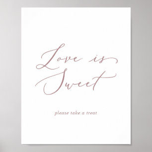 Ömt Skär Roséguld Kärlek är Söt Bröllopsskylt Poster