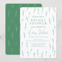 Ömt Spridda Vilda Blommor Grön Bröllopsdusch
