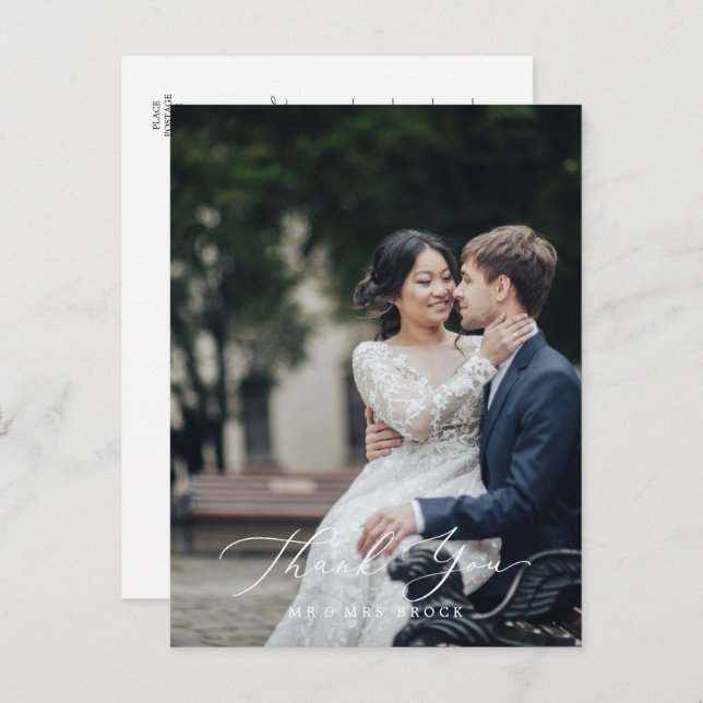 Ömt Svart Fotografi Mall Tack Vykort (Fram/baksida)