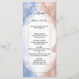 Ömtålig akvarell anspelar på våg Bröllopsmeny Program