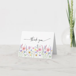 Ömtålig äng med vilda blommor bröllop tack kort
