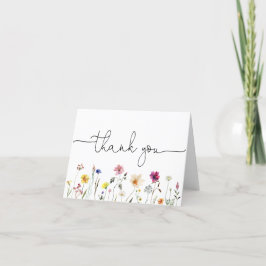 Ömtålig äng med vilda blommor tackkort