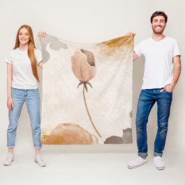 Ömtålig blomillustration i akvarell fleecefilt