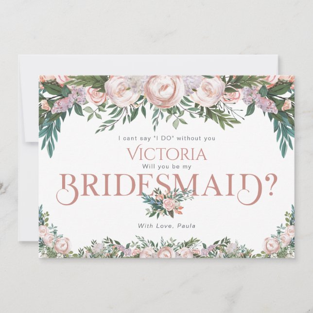 Ömtålig Blommande Vattenfärg Inbjudningar (Framsida)