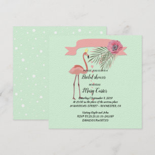 Ömtålig blomsterkrans, rosa flamingos, inbjudningar