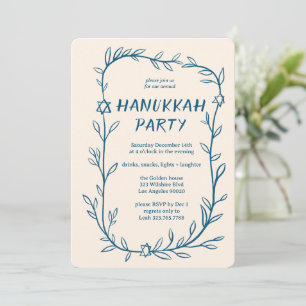 Ömtålig botanisk Hanukkah-fest stjärna av David Inbjudningar