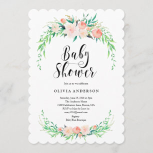 Ömtålig bukett baby shower inbjudan