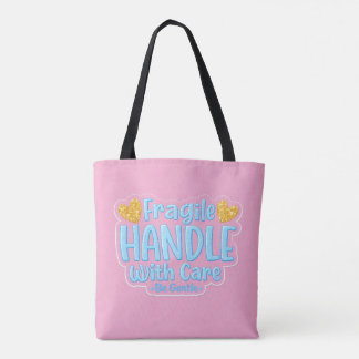 💖 Ömtålig – Hantera Med Omsorg Toteväska 👜✨ Tygkasse