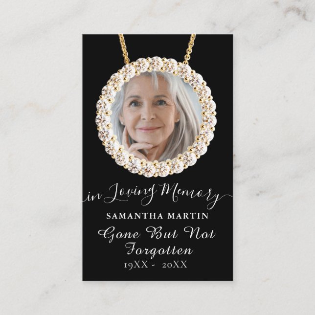 Ömtålig kalligrafi minnesbön fotokort visitkort (Framsida)