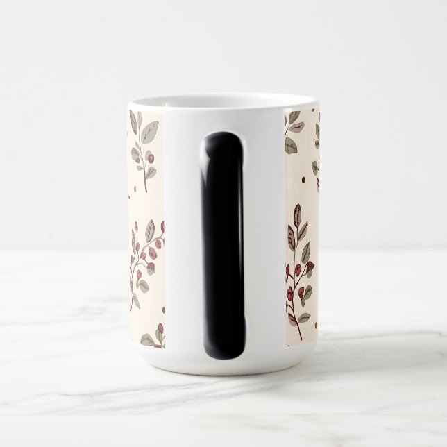 Ömtålig kräm Botaniskt bladmotiv Magisk Mugg (Handtag)