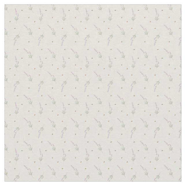 Ömtålig Lavendel & Honungsbi Botanisk Kontur Tyg (Närbild)