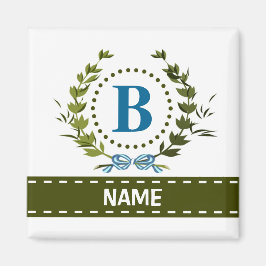 Ömtålig ljustryck av murgröna med monogram B Magnet