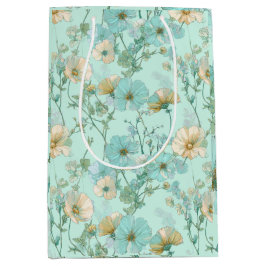 Ömtålig Pastell Vildblomma Mint Blommönster