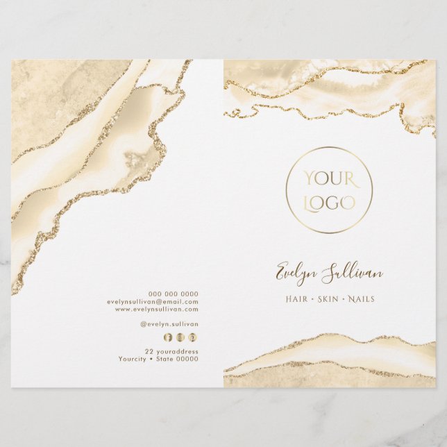 ömtålig Peach-agate-menybroschyr (Framsida)