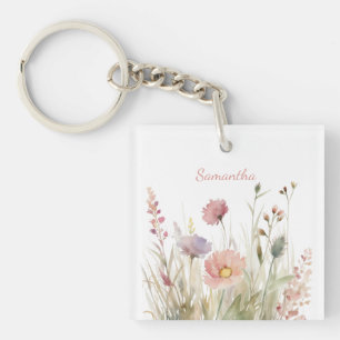 Ömtålig Rosa Blommig Namnskylt