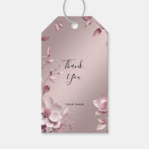 Ömtålig Rosa Blommig Presentetikett