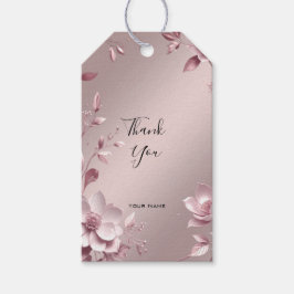 Ömtålig Rosa Blommig Presentetikett