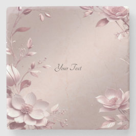 Ömtålig rosa blomstens coaster i sten stenunderlägg