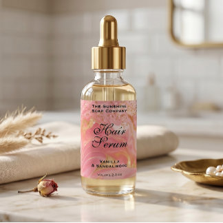 Ömtålig rosa glitter & guld Dropper Flaska Etikett Fraktsedel